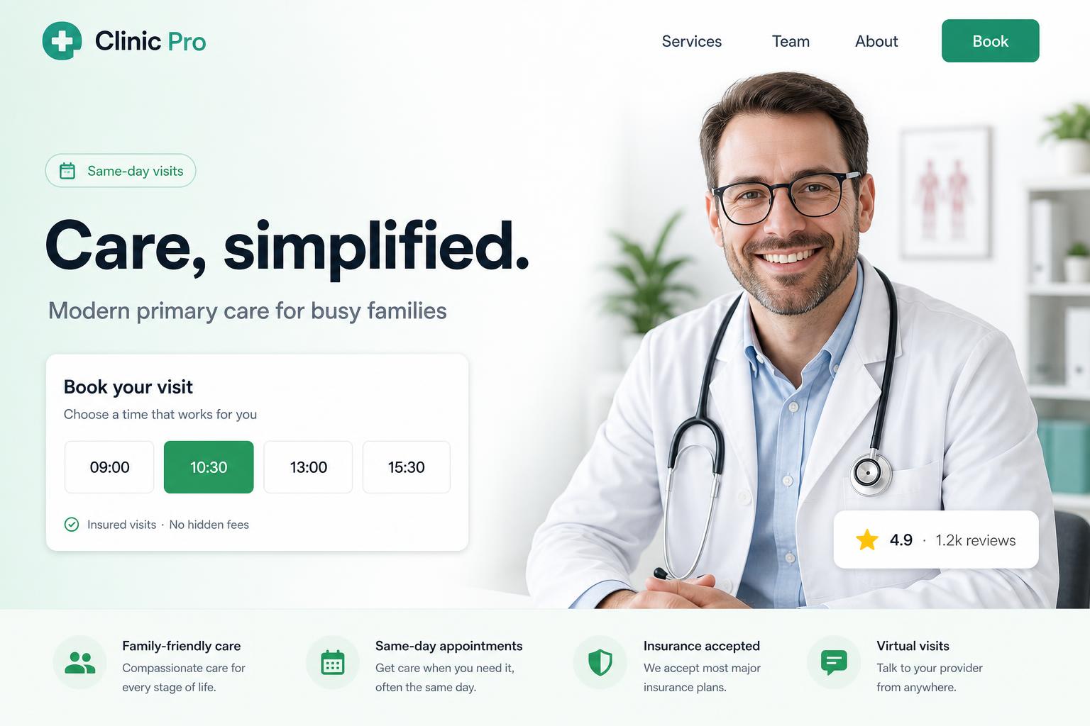Clinic Pro website preview