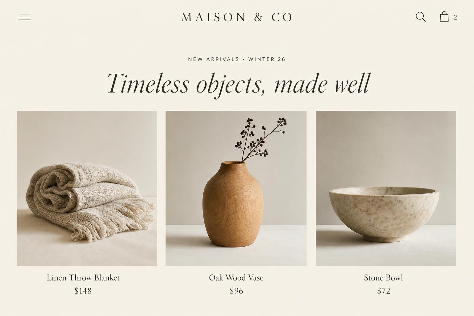 Maison & Co. website preview